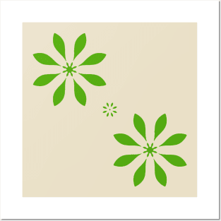 Green flower Posters and Art